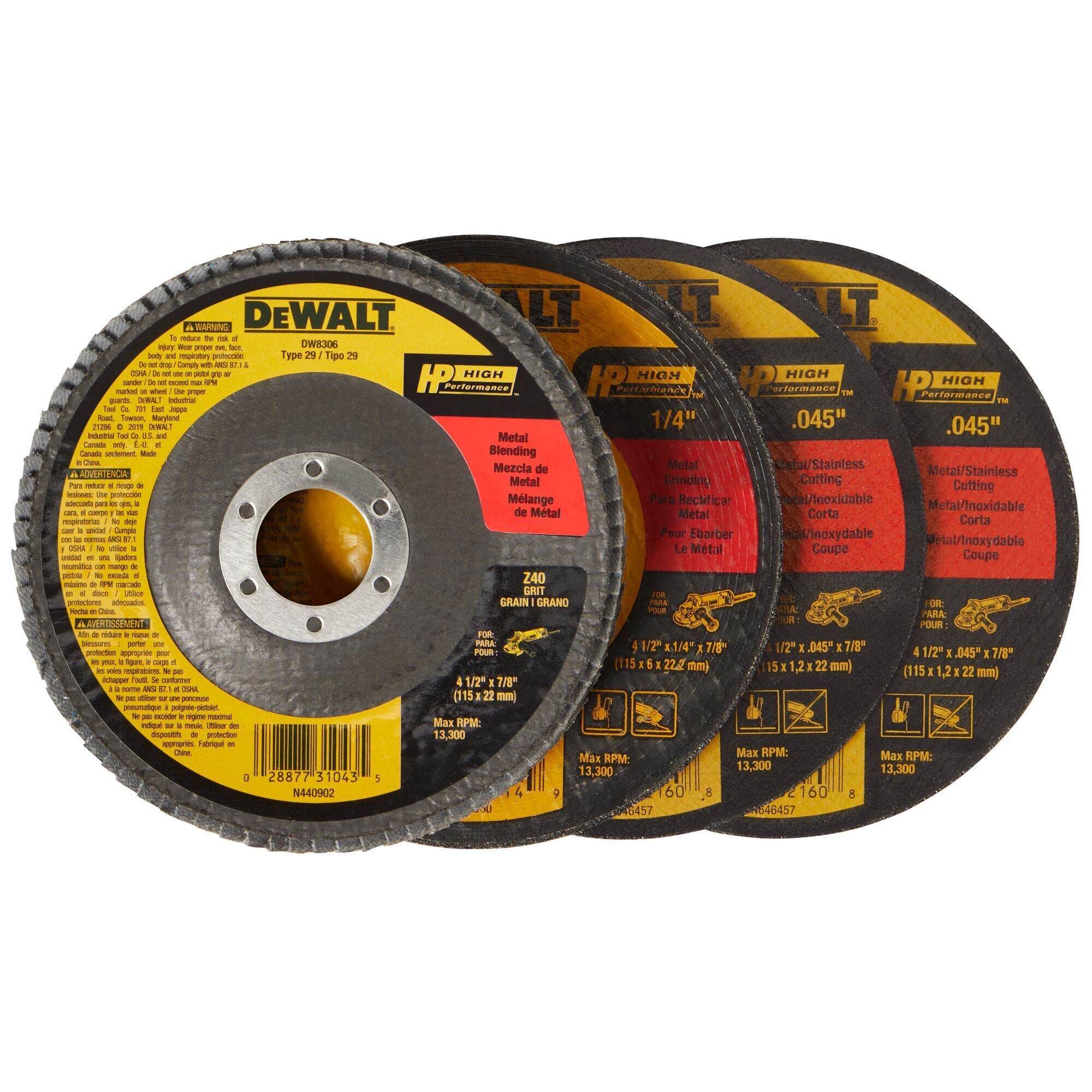 DEWALT Abrasives 4 Pack DWA454VP